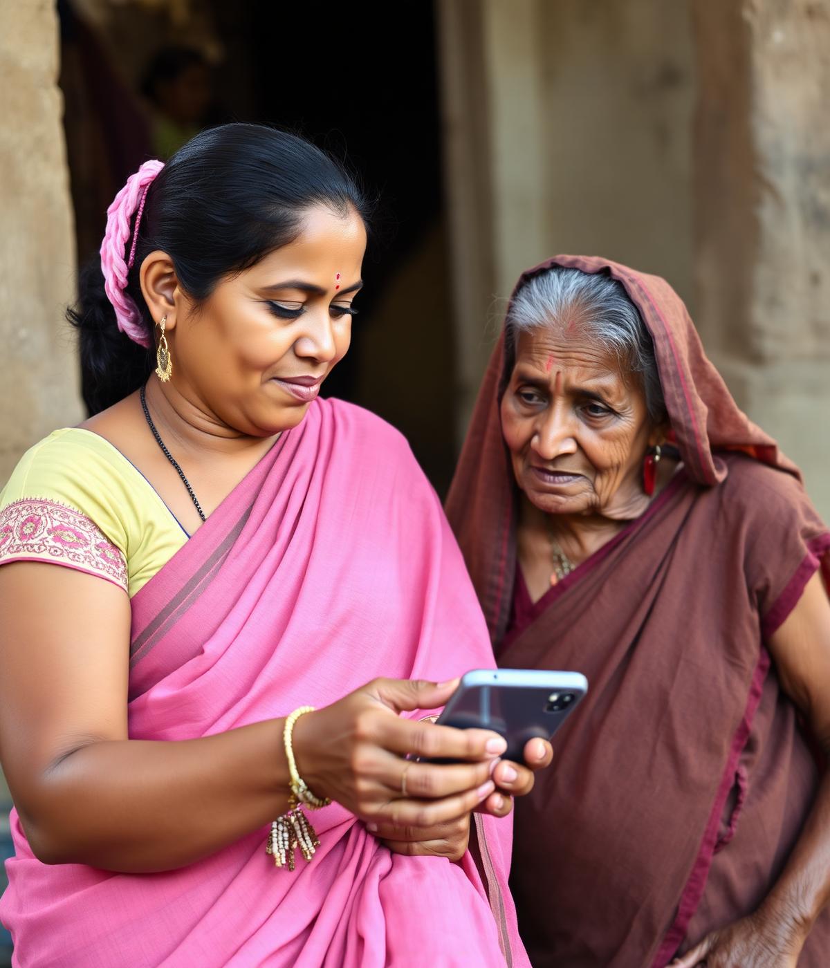 ASHA worker helping a villager with Kisaan AI